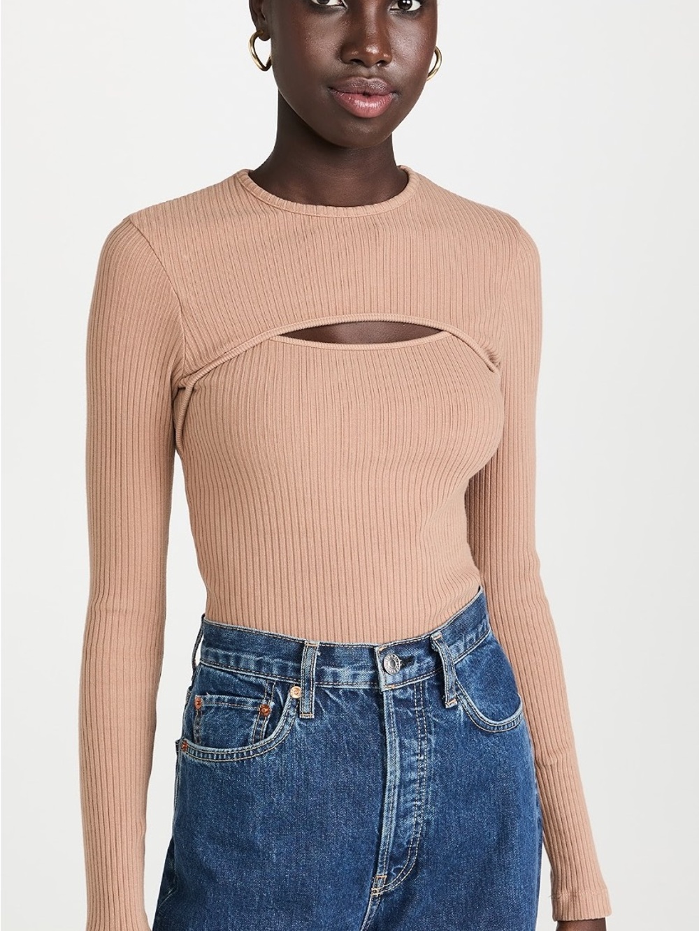 NWT AGOLDE Lyza Cut Out Rib Top